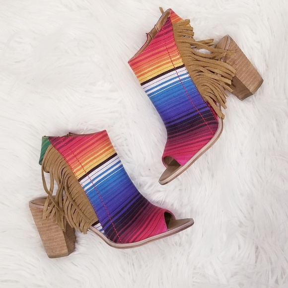 serape fringe heels